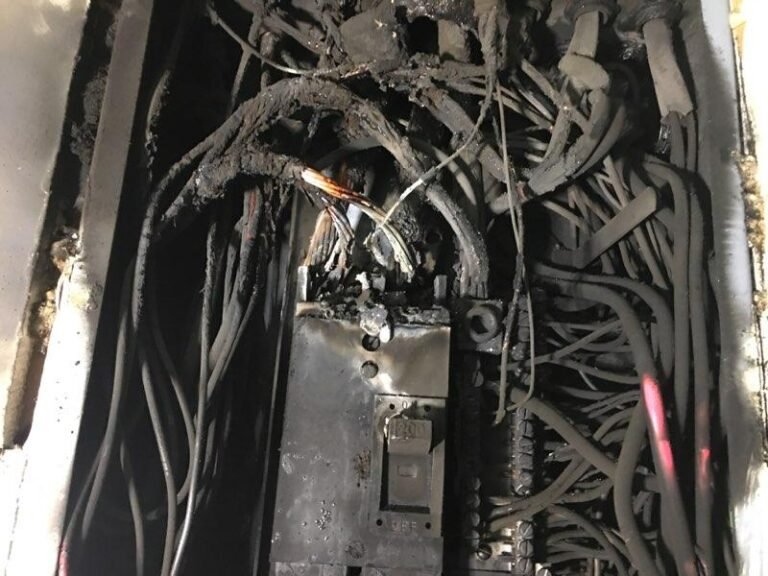 Burned Electric Panel after fire.