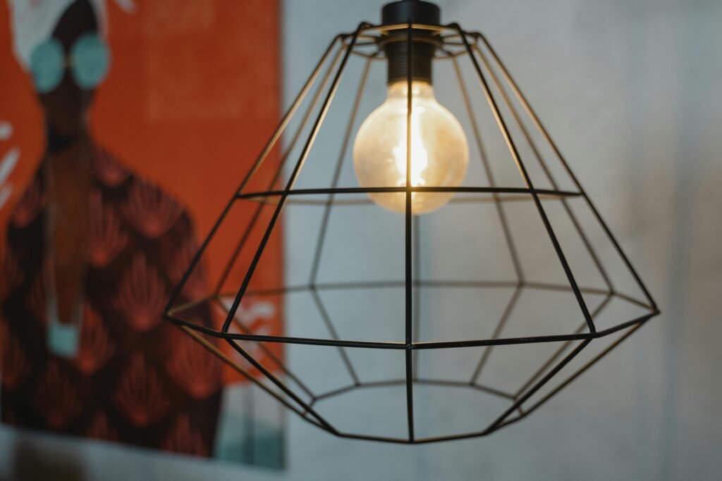 Close up of Light Bulb in Chandelier