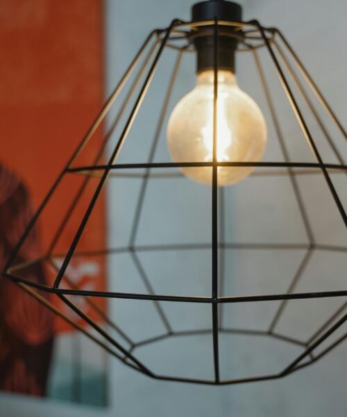 Close up of Light Bulb in Chandelier